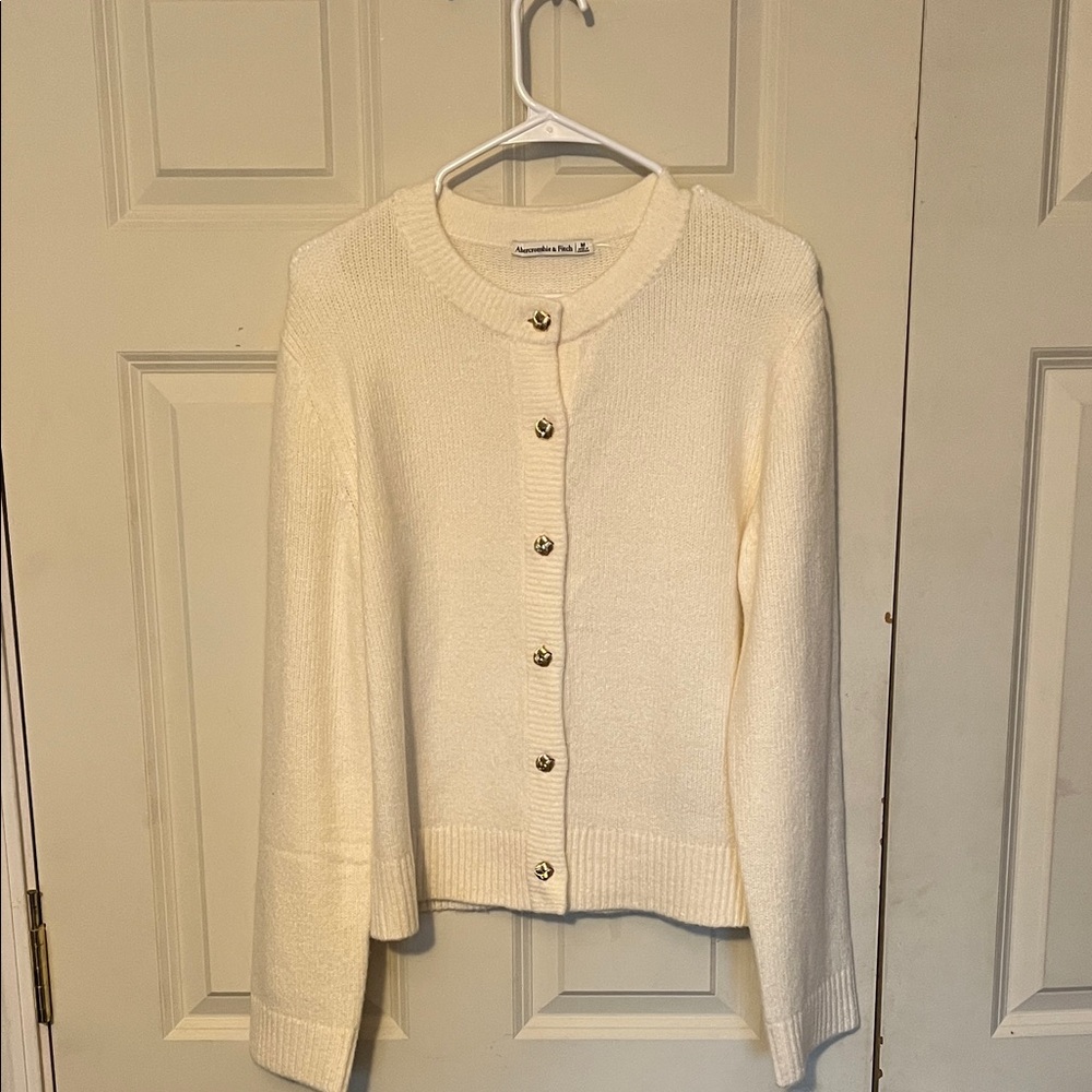 Abercrombie & Fitch Ivory Button-Up Cardigan